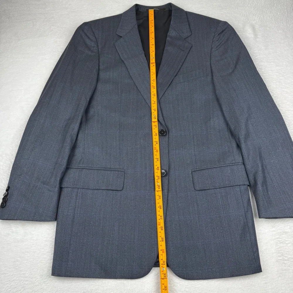 Joseph Abboud Suit Mens 38R W32 Blue Glen Plaid Super 120s Wool 2-Piece Pleated
